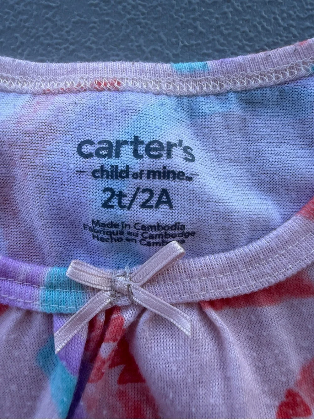 Carter's Pastel Pink Rainbow Tie-Dye Toddler Top